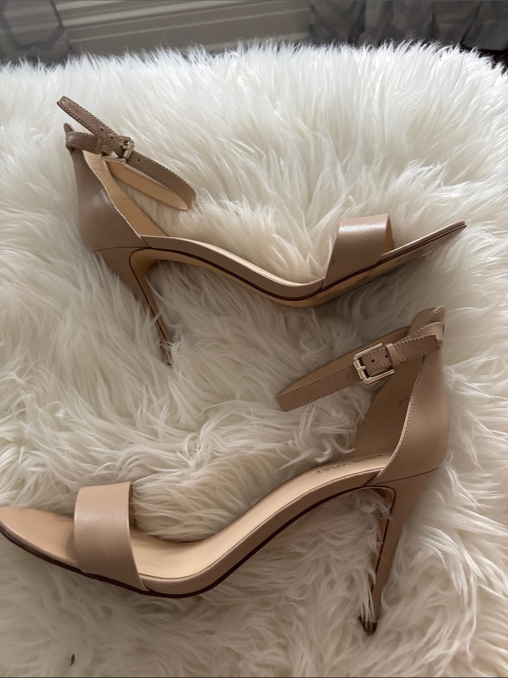 Nine West Tan Ankle-Strap Block Heel Sandals